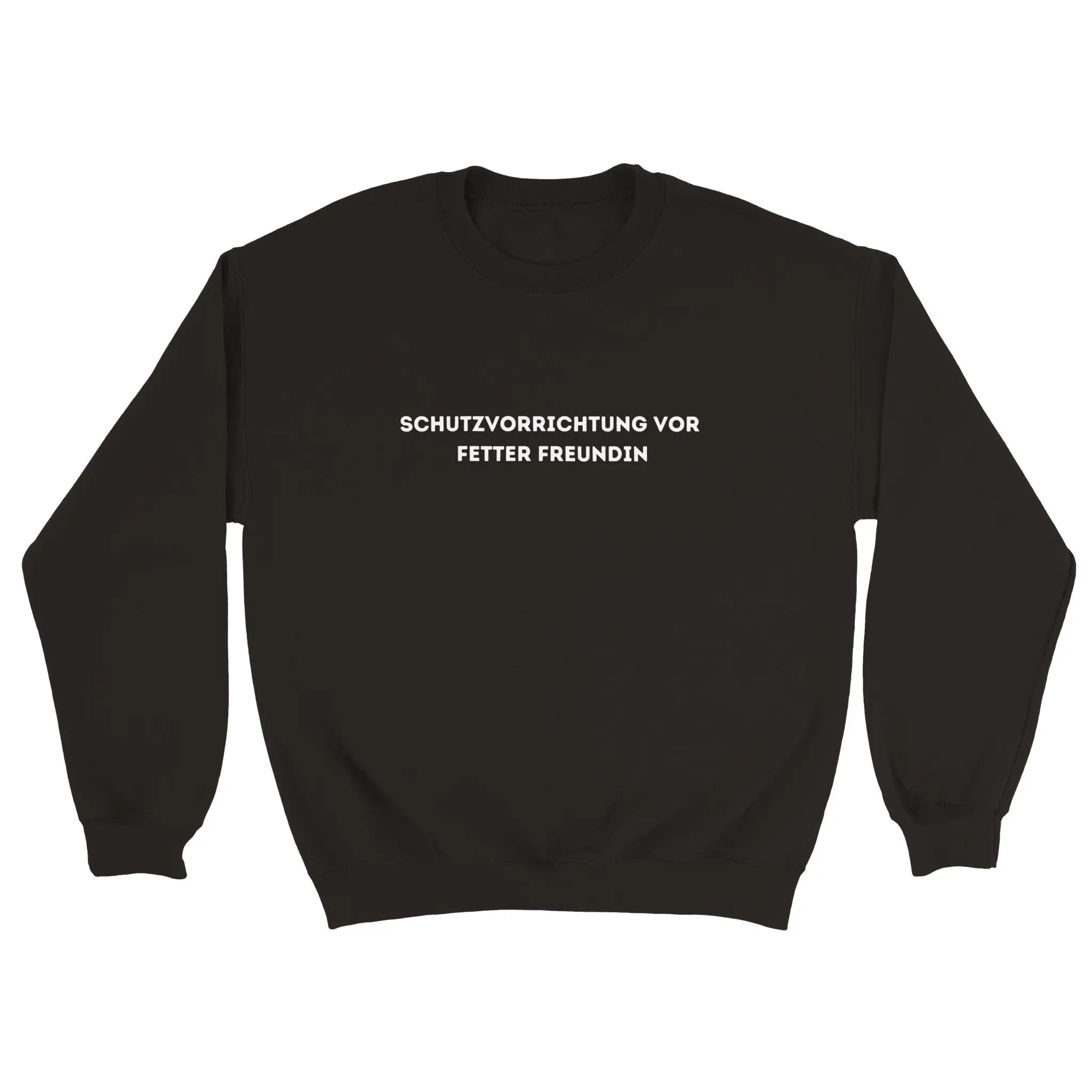 Lustiger Pullover mit Beschriftung. Es hat einen Unisex Schnitt und einfarbigen Stoff, es sitzt sowohl an Jungs und Mädchen, und hält gemeine, nichts gönnerische Freundinnen fern.