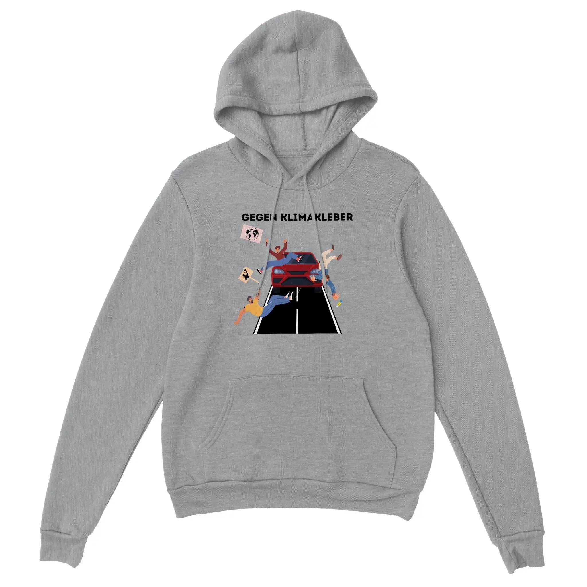 Lustiges Unisex Hoodie mit Rundhalsausschnitt perfekt für Männer und Frauen. Speziell gegen Klimakleber entworfen, verbildlicht dieser Hoodie die innersten Träume eines jeden Autofahrers der wegen Streiks schon mal im Stau stand.